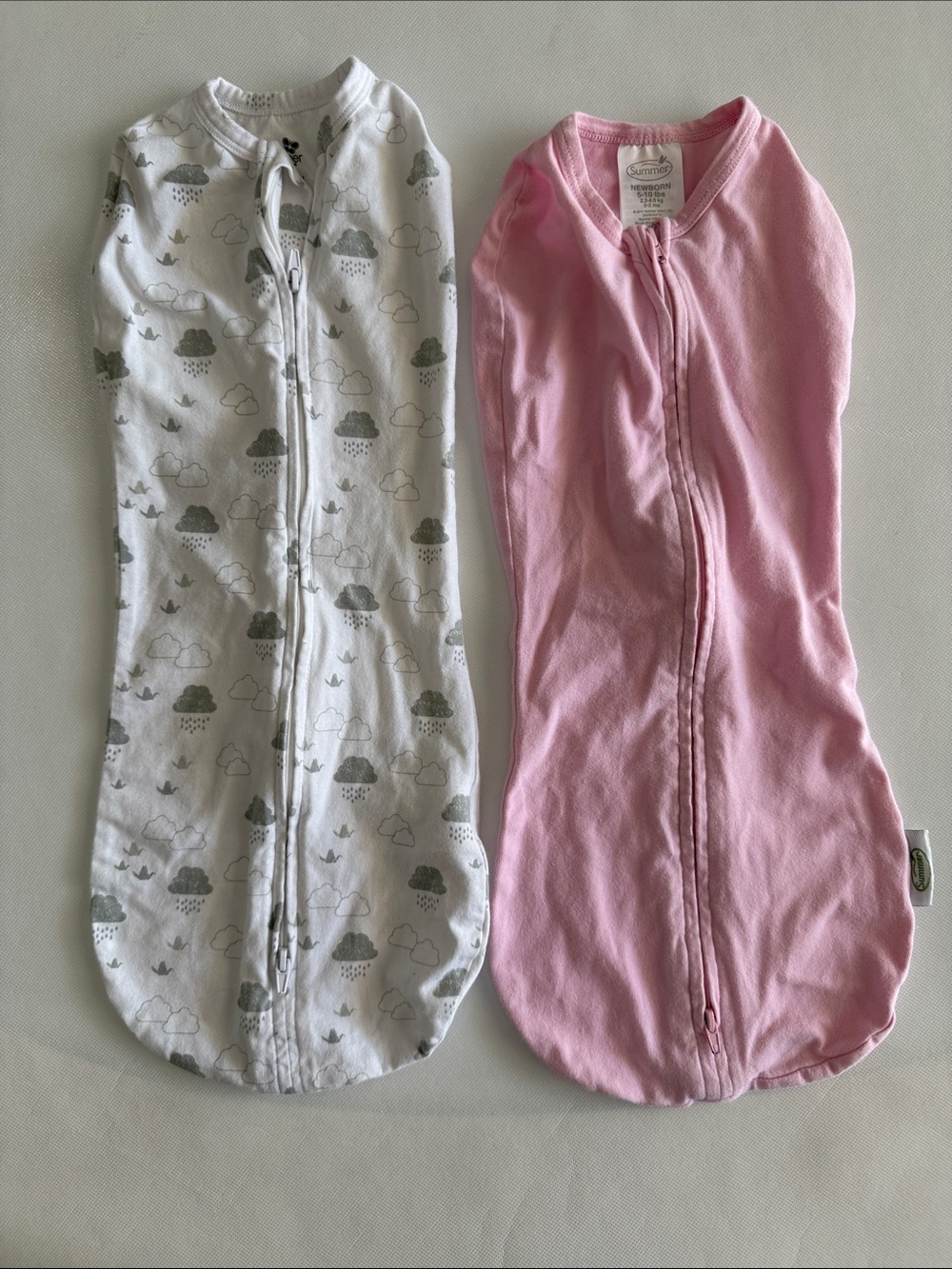 SwaddleMe Baby Sleep Sacks Duo in Pink and Gray Cloud Print